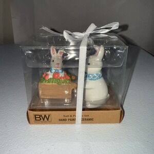 NWT Bunny Carrot Basket Salt & Pepper Shaker Easter Spring